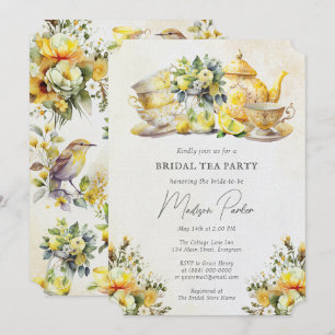 Invitation Mariage Lemon Tea Party Vintage