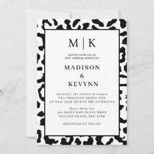 Invitation Mariage Léopard Noir Et Blanc