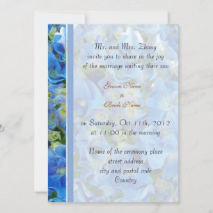 Invitation mariage, les parents de Groom invitent la bleue hy