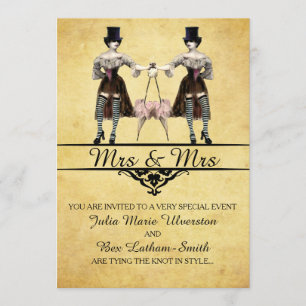 Invitation Mariage lesbienne - Style gothique Steampunk