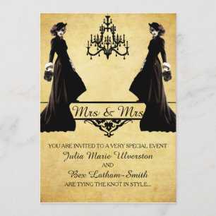 Invitation Mariage lesbienne - Style gothique Steampunk
