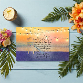Invitation Mariage Lifeguard Beach Sunset View