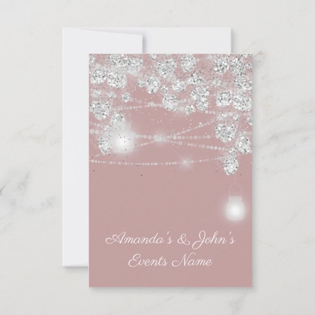 Invitation Mariage Lights Jars Parties scintillant Grey Smoky (Dos)