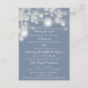 Invitation Mariage Lights Jars Parties scintillant gris Smoky