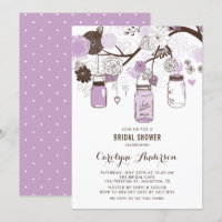 Mariage Lilac dans des Pots Mason et Fleurs