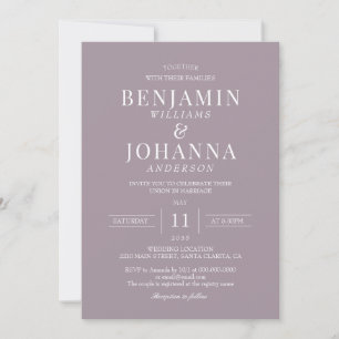 Invitation Mariage Lilac français classique et élégant