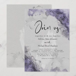 Invitation MARIAGE   Lilac Wisteria Encre Abstraite d'alcool