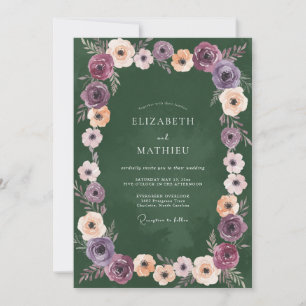 Invitation Mariage Lilas Mauve Ranunculus Eucalyptus