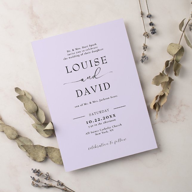 Invitation Mariage lilas officiel (Créateur téléchargé)