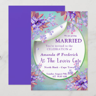 Invitation Mariage Lilas Violet Myosotis