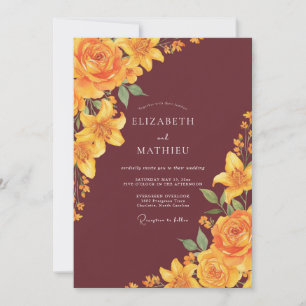 Invitation Mariage Lily Fleur d'Or