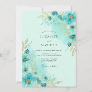 Invitation Mariage Littoral Lumineux Sarcelle