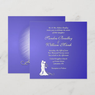 Invitation Mariage Lotus violet de mariée et de mariée