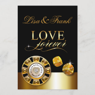 Invitation Mariage Love Forever Las Vegas   or noir