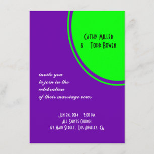 Invitation Mariage lumineux de mod de pourpre et de vert de