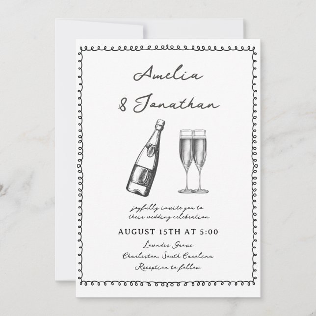 Invitation Mariage lunatique (Devant)