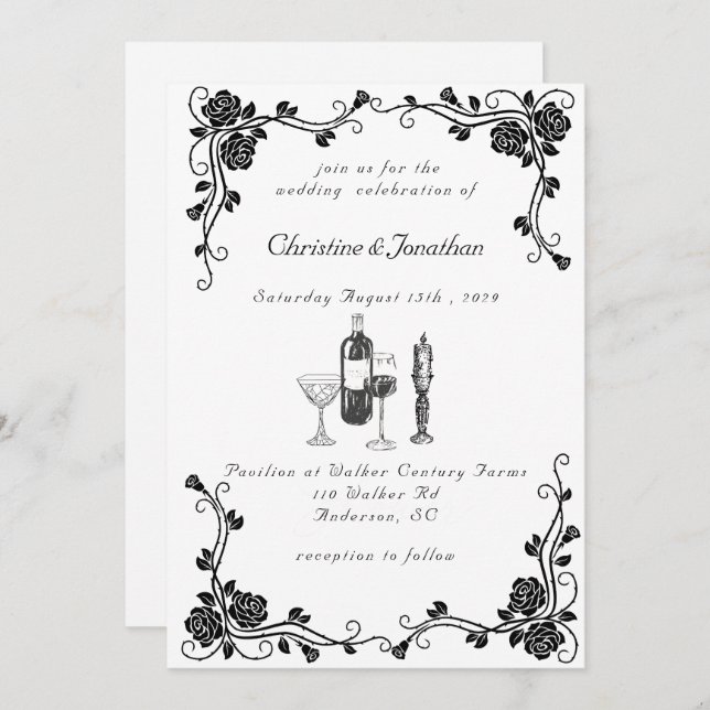 Invitation Mariage lunatique (Devant / Derrière)