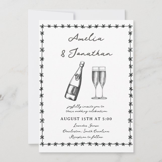 Invitation Mariage lunatique (Devant)