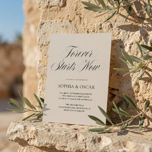Invitation Mariage Luxe Beige Forever Starts Now
