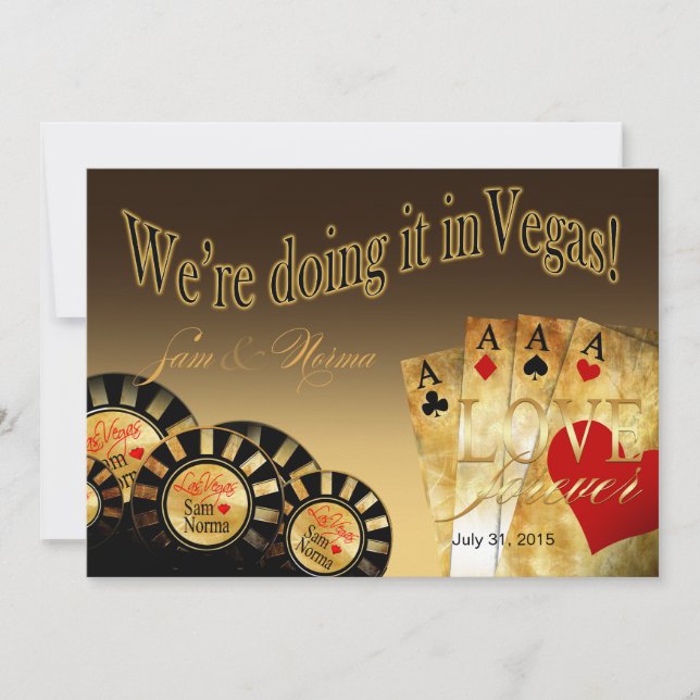 Invitation Mariage Luxueux à Las Vegas | sable (Devant)