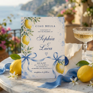 Invitation Mariage Luxueux aux Citrons Italiens]Aquarelle