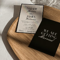 Mariage Luxueux Élégant Noir Blanc Argent Ancien