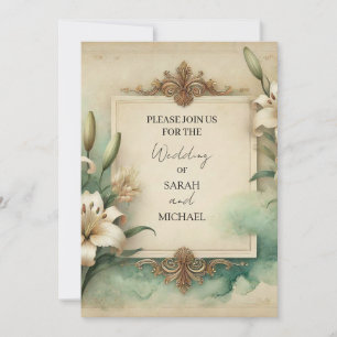 Invitation mariage lys vintage