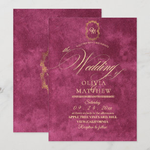 Invitation Mariage magenta chic
