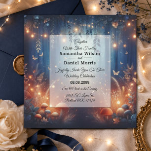 Invitation Mariage Magique avec Guirlandes de Lumière et Forê