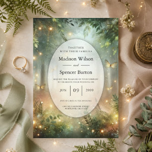 Invitation Mariage Magique de la Prairie de la Forêt Mystique