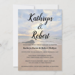 Invitation Mariage magnifique à la plage de Maui