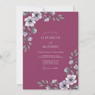 Invitation Mariage Magnolia Blanc aux Fruits
