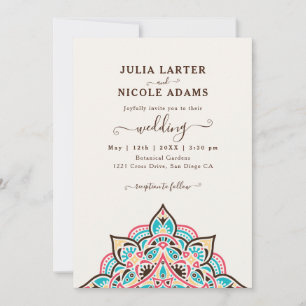 Invitation Mariage mandala arc floral Art Nouveau arabe