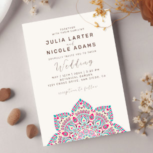 Invitation Mariage Mandala Classique Ovale Variante Pacifique