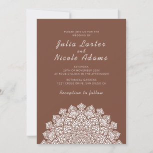 Invitation Mariage Mandala Croissant de Lune Radieux et Aérie