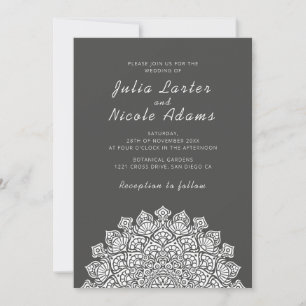 Invitation Mariage Mandala Croissant de Lune Radieux et Aérie