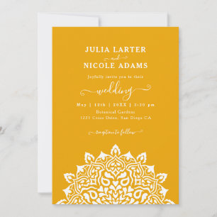 Invitation Mariage mandala d'arch floral Art Nouveau arabe