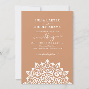Invitation Mariage mandala d'arch floral Art Nouveau arabe