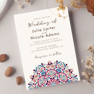 Invitation Mariage Mandala Délice de Parfum Floral Vibrant