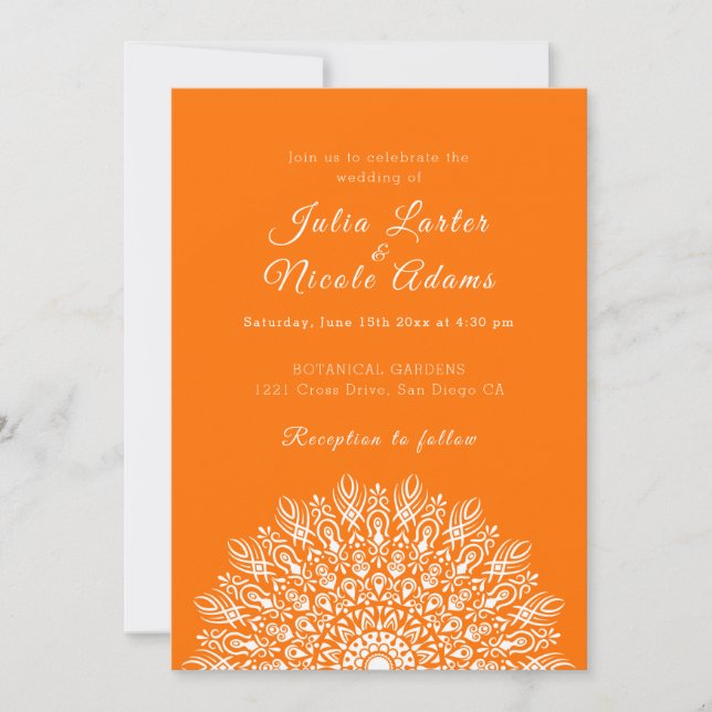 Invitation Mariage Mandala d'Herbe de Pampas Sec à Plume Douc (Devant)