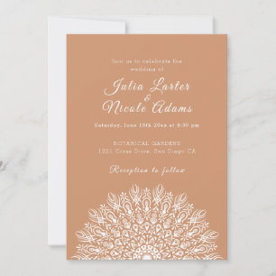 Invitation Mariage Mandala d'herbe de Pampas sec à plume douc