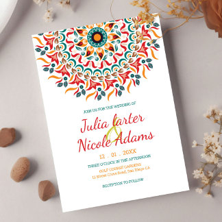 Invitation Mariage Mandala Élégance Festive Royale Majestueus