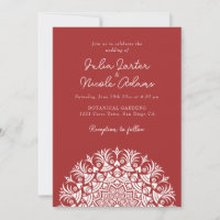 Mariage mandala floral abstrait rétro espagnol