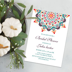 Invitation Mariage Mandala Floral Bohème au Soleil Levant
