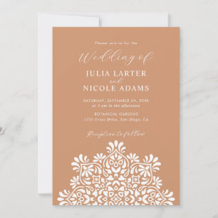 Invitation Mariage Mandala Floral Bohème Soleil Levant