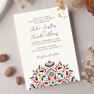Invitation Mariage Mandala Géométrique Luxueux Esthétique