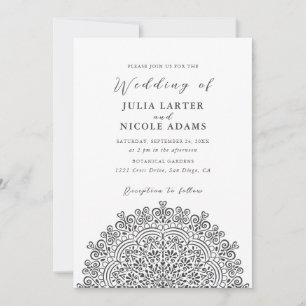 Invitation Mariage Mandala Rétro Terrain Mexicain Flourissant