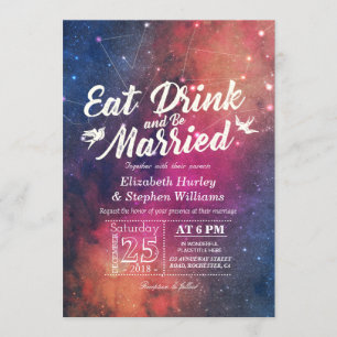 Invitation Mariage MANGER Boire Be Marié Galaxy Constellation