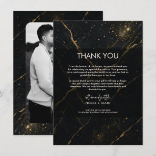 Invitation Mariage Marbre de Minuit Doré Noir & Or 
