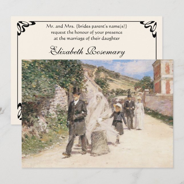 Invitation Mariage March by Robinson, Mariage de l'impression (Devant / Derrière)
